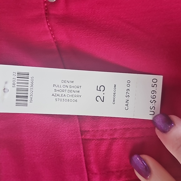 Chico's Pink Women's Shorts 2.5 NWT - Picture 6 of 8